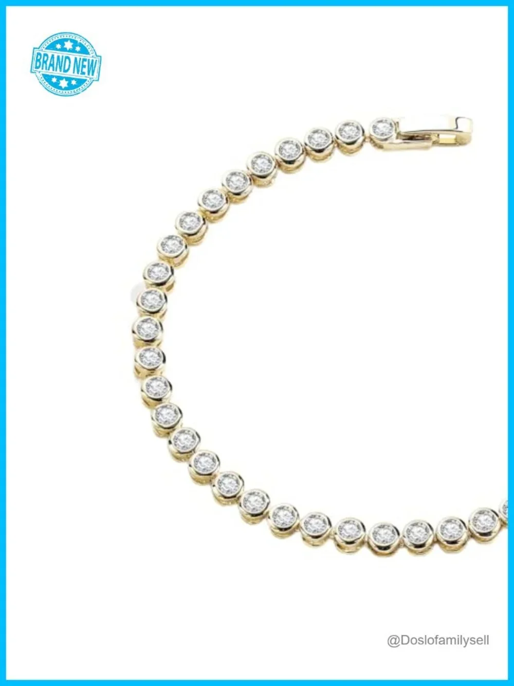 Gold Plated Cubic Zirconia Tennis Bracelet Dainty Adjustable Stackable Bracelet